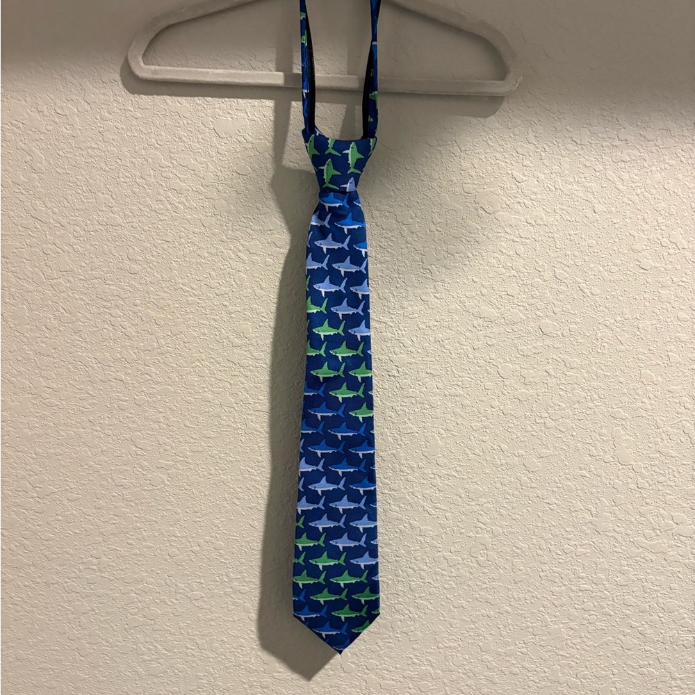 Kids Shark  Tie - Blue and Green